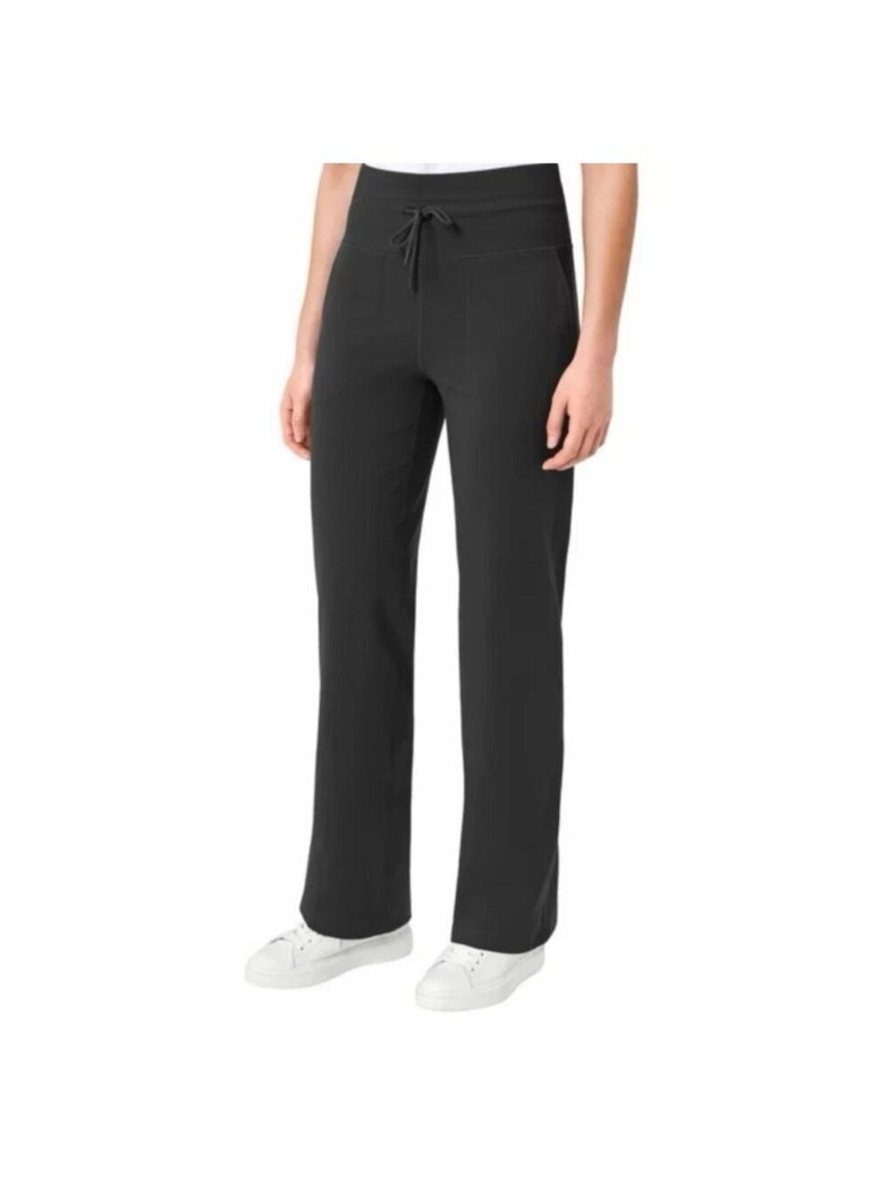 NWT Mondetta Women's L Black High-Rise Straight Leg Pants Moisture-Wicking B1681